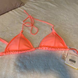 Neon Coral Bikini Top